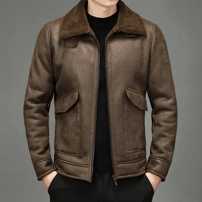 Funki Buys | Jackets | Men's Faux Leather Warm Fashion Jacket