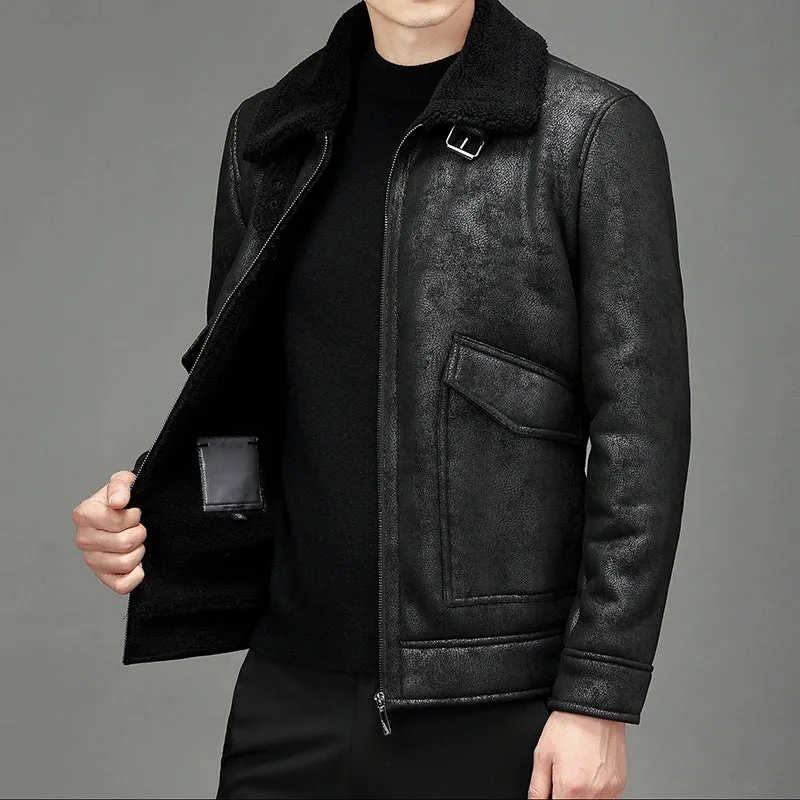 Funki Buys | Jackets | Men's Faux Leather Warm Fashion Jacket