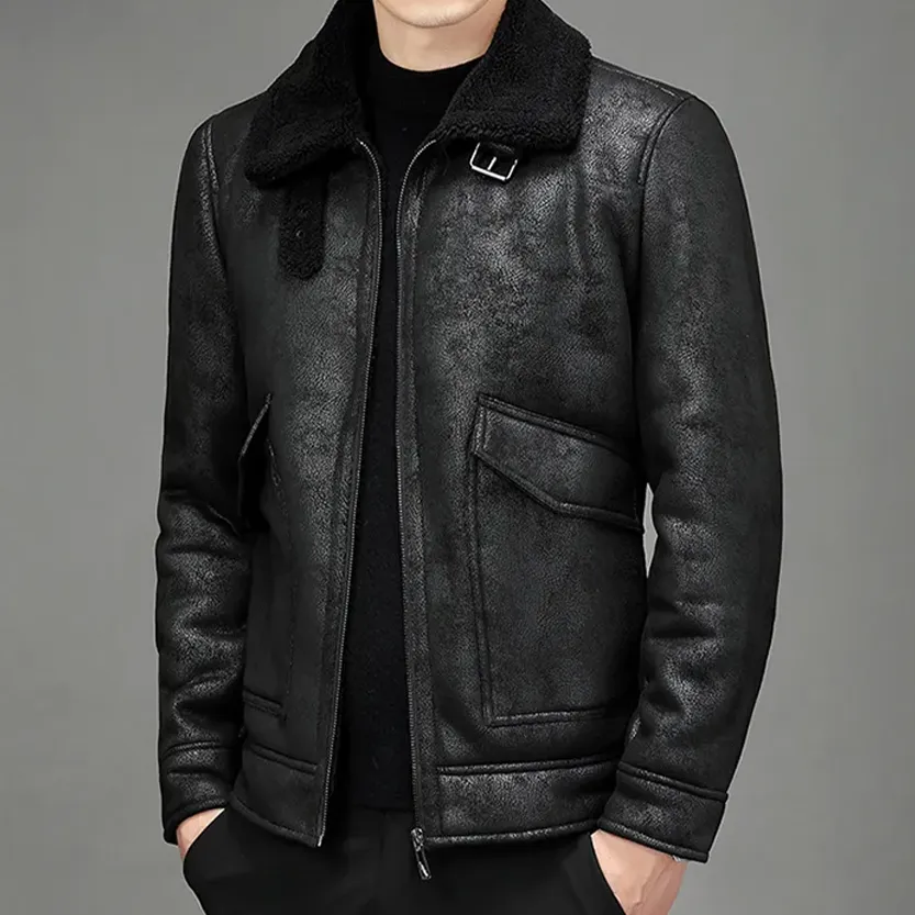 Funki Buys | Jackets | Men's Faux Leather Warm Fashion Jacket