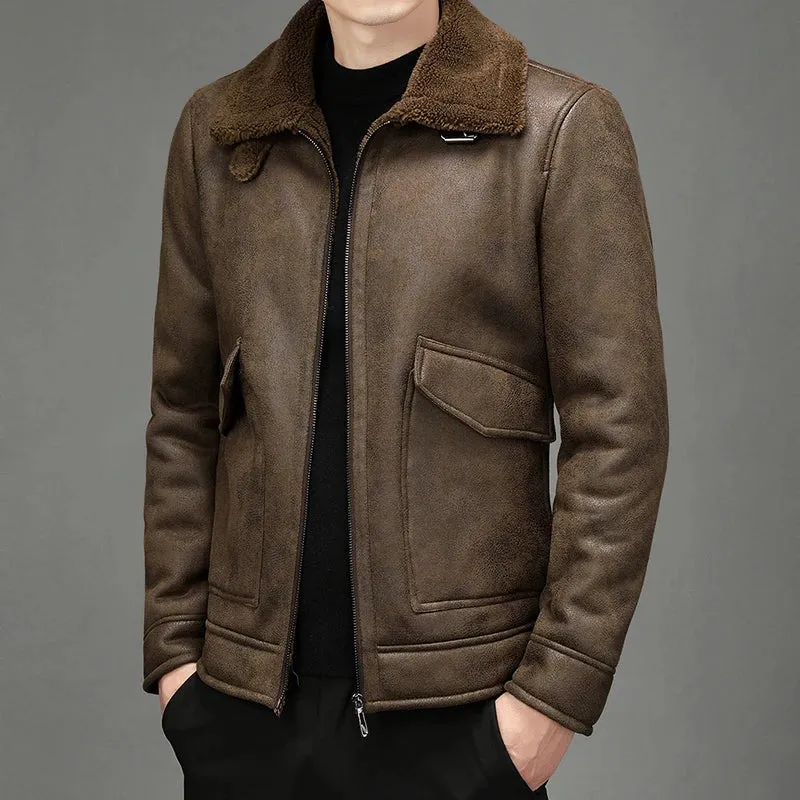 Funki Buys | Jackets | Men's Faux Leather Warm Fashion Jacket