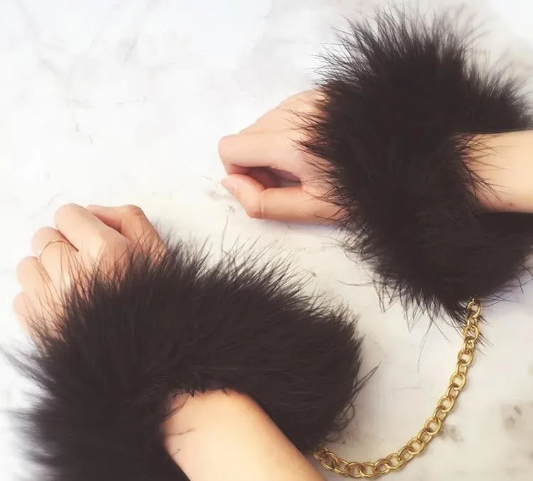 Fuzzy Black Cuffs