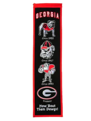 Georgia Bulldogs Winning Streak Past Mascots Wool Heritage Banner (8"x32")