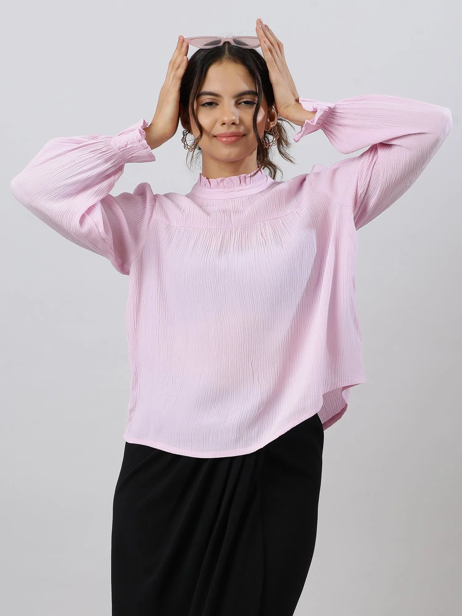 Glam Flare Pink Sleeve Top