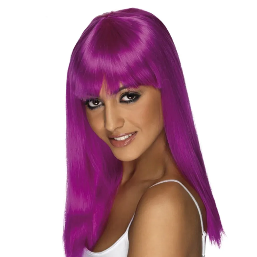 GLAMOURAMA WIG LONG NEON PURPL