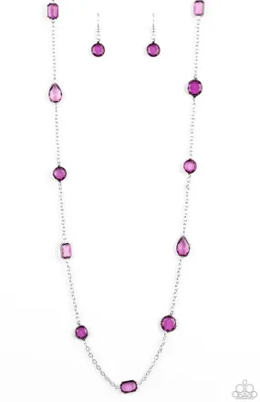 Glassy Glamorous Purple Necklace - Paparazzi Accessories