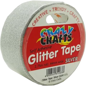 Glitter Tape Self Adhesive - Silver