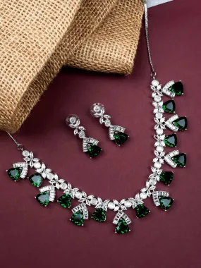 Green CZ AD Necklace Set for Glamorous Look