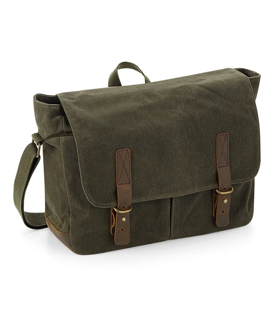 Heritage waxed canvas satchel