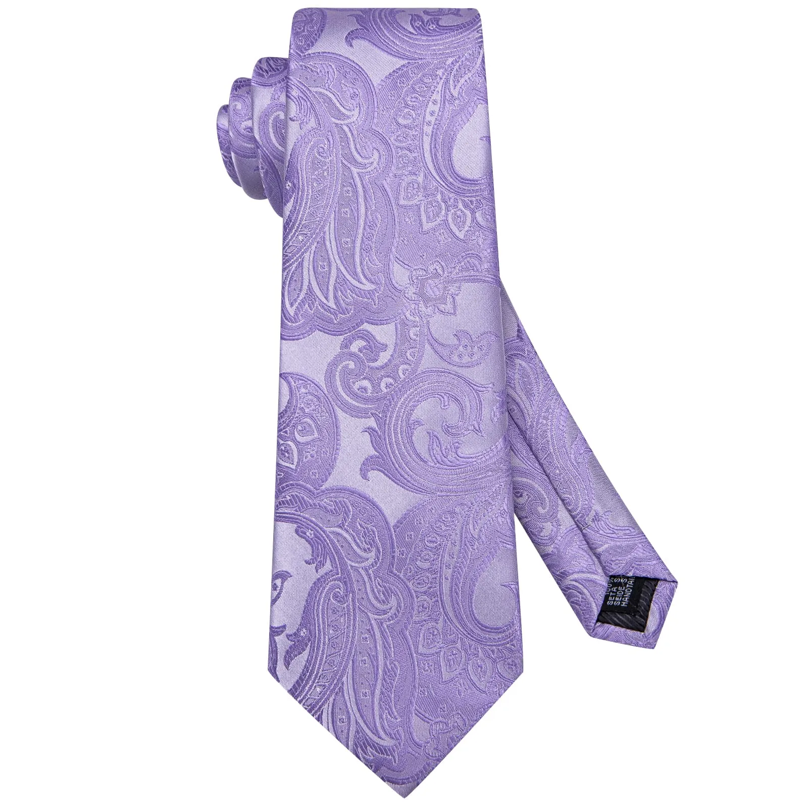 Hi-Tie Orchid Purple Floral Silk Mens Tie Handkerchief Cufflinks Set