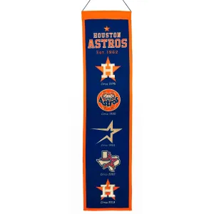 Houston Astros Winning Streak Past Mascots Wool Heritage Banner (8"x32")