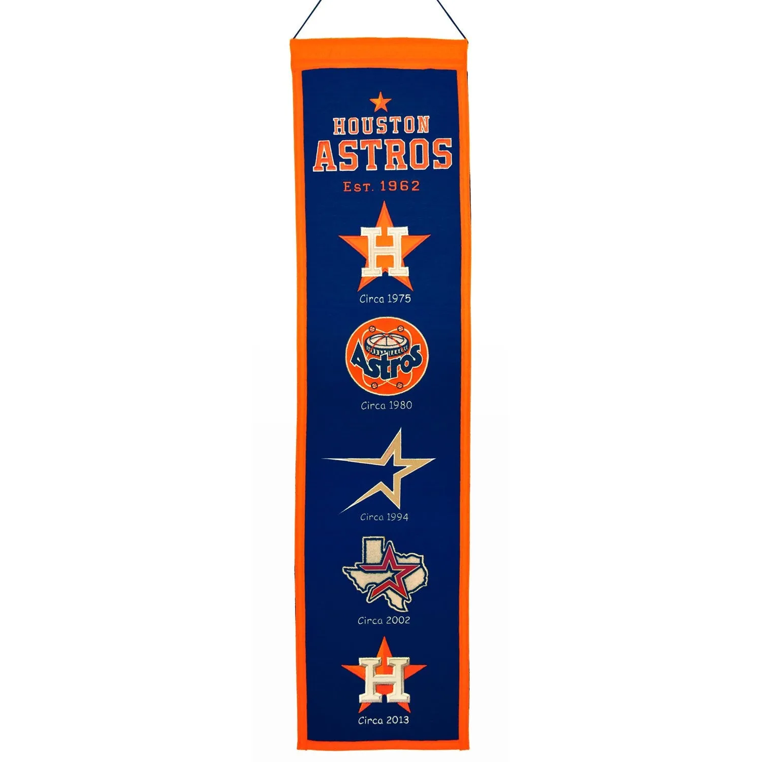 Houston Astros Winning Streak Past Mascots Wool Heritage Banner (8"x32")