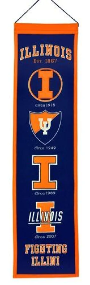 Illinois Fighting Illini Winning Streak Past Mascots Heritage Banner (8"x32")