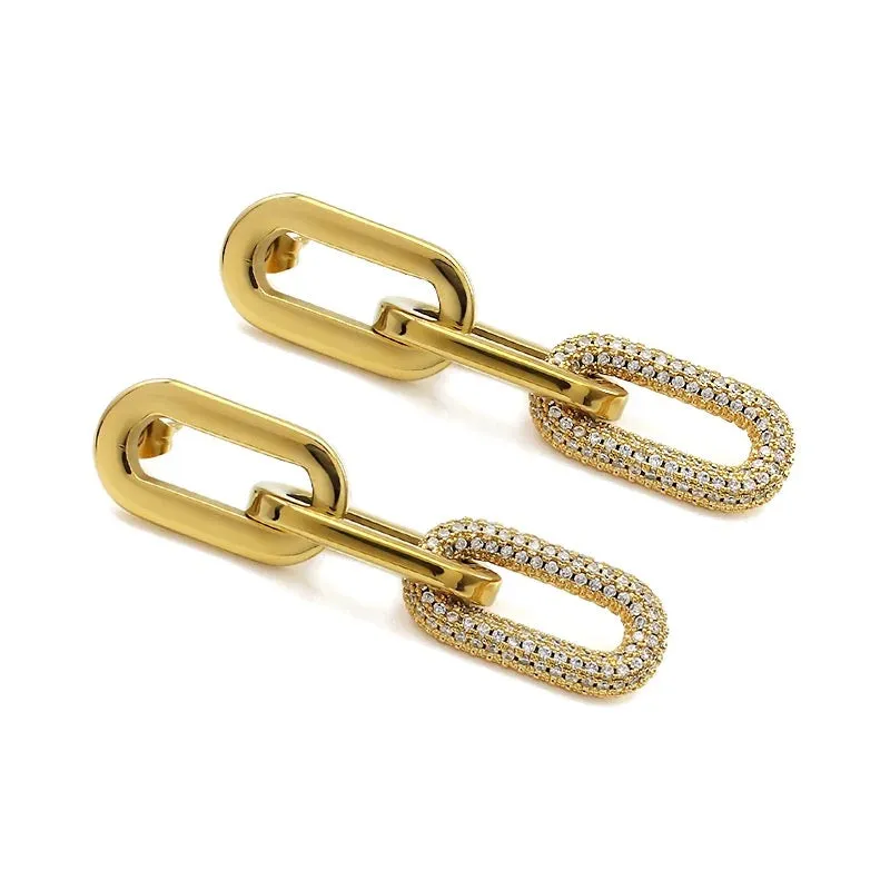 Jenna Pave Earrings - Gold