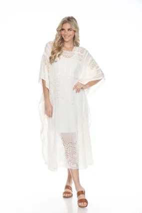 Johnny Was White Sandrina Lace Embroidered Poncho Dress C31323-E