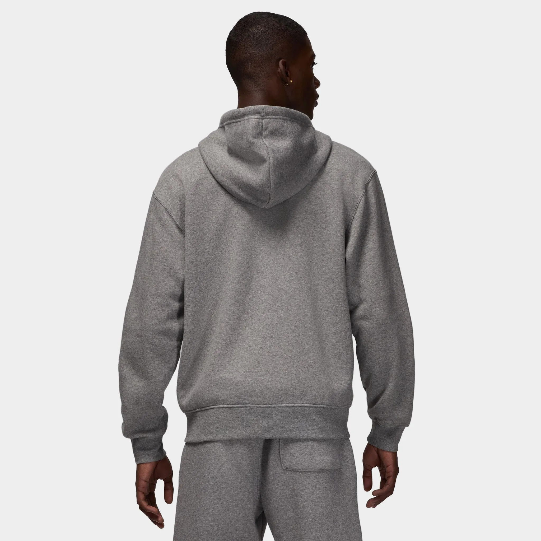 Jordan Brooklyn Fleece Full Zip Hoodie Carbon Heather / White