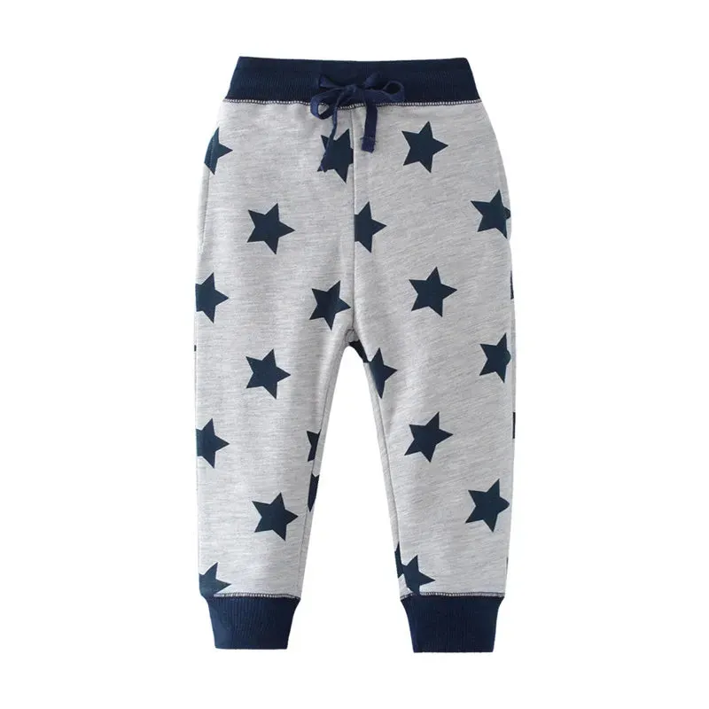 Jumping Meters New Arrival Children's Stars Sweatpants Boys Girls Long Trousers Drawstring Baby Autumn Spring Costume Kids Pants