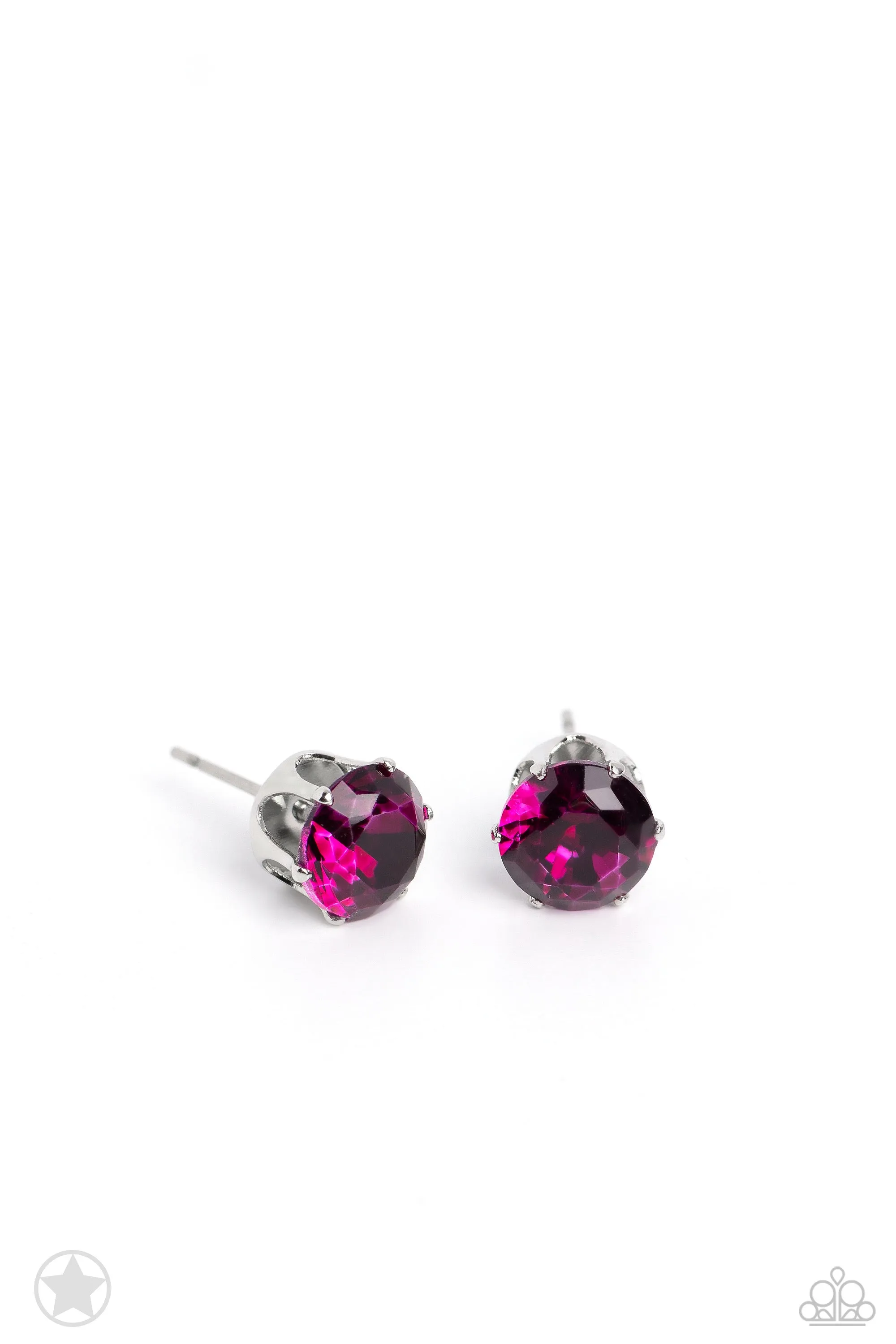 Just In TIMELESS - Pink Rhinestone Earrings - Paparazzi Accessories