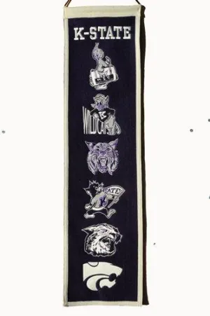 Kansas State Wildcats Winning Streak Past Mascots Wool Heritage Banner (8"x32")