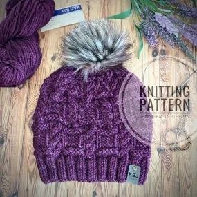 KNIT Pattern for Boxed Cables Beanie | Knit Hat Pattern | Hat Knitting Pattern | DIY Written Knit Instructions