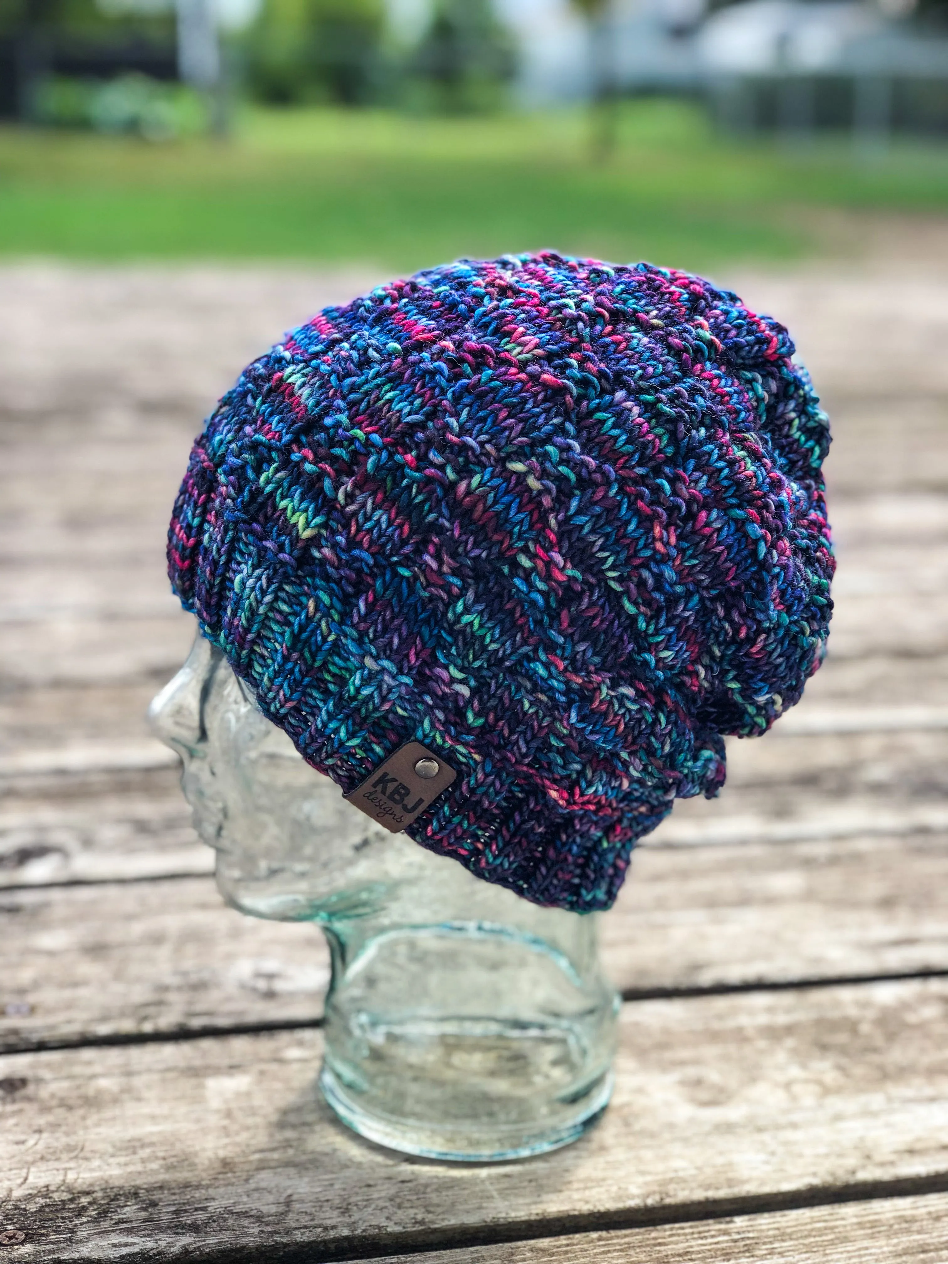 KNIT Pattern for Checkerboard Slouch | Knit Hat Pattern | Hat Knitting Pattern | DIY Written Knit Instructions