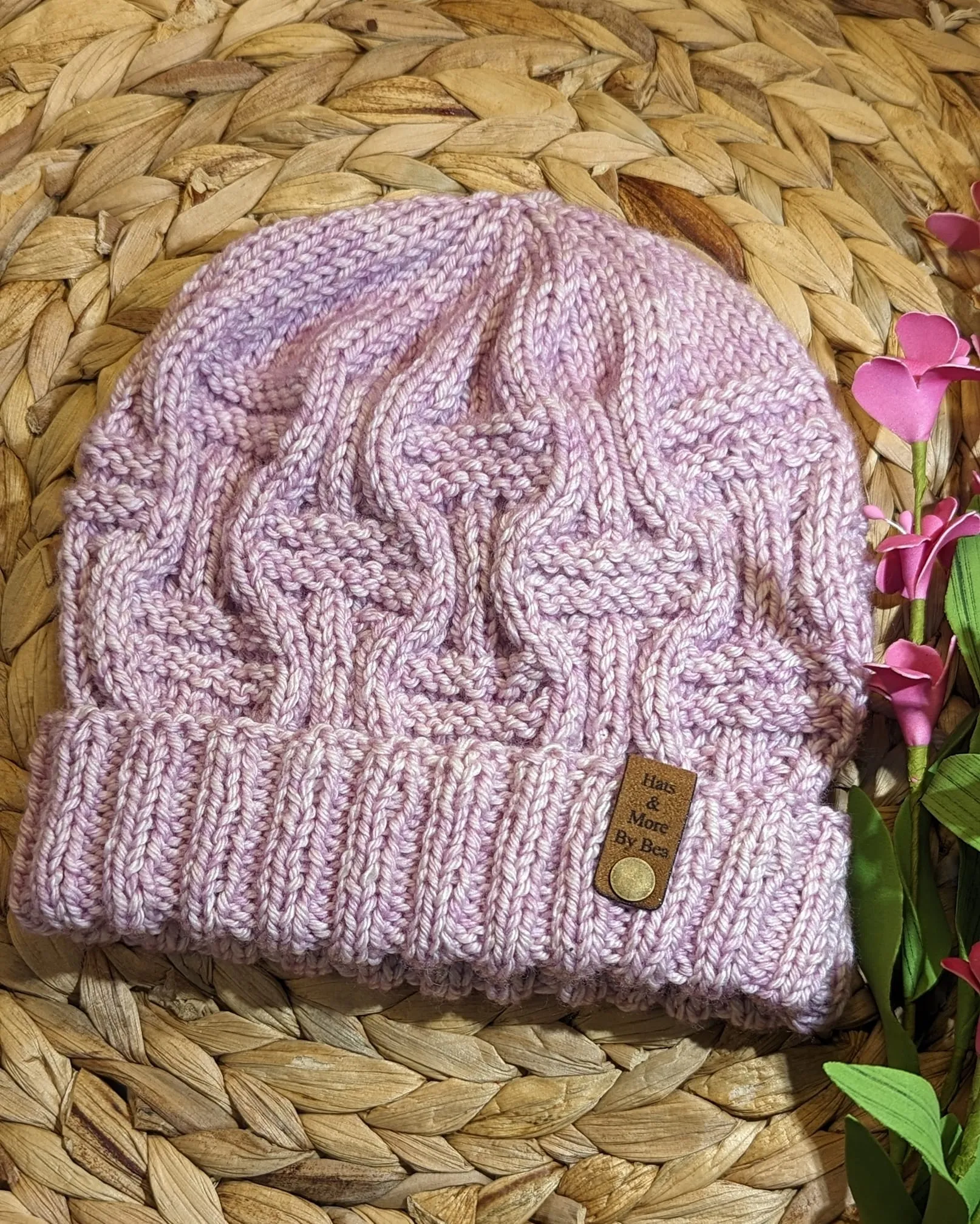 KNIT Pattern for Double Basket Weave Beanie | Knit Hat Pattern | Hat Knitting Pattern | DIY Written Knit Instructions