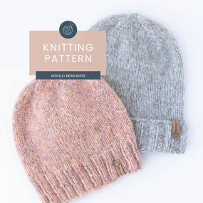 KNITTING PATTERN: Birchwood Beanie, Easy Hat Knitting Pattern for Worsted/Aran Weight Yarn