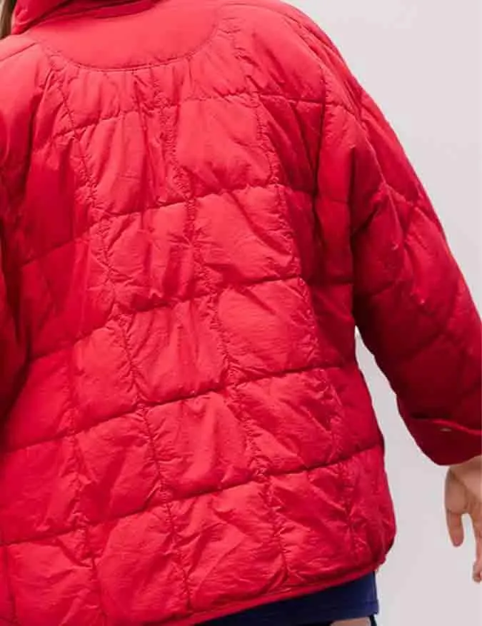 Ladies Soild Color Zip-Up Puffer Jacket SKT606