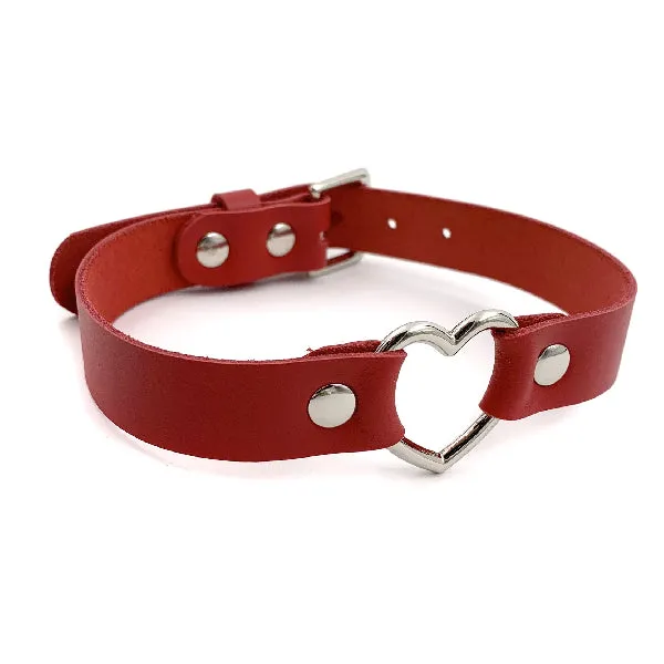 L'Amour Propre Leather Heart Ring Collar