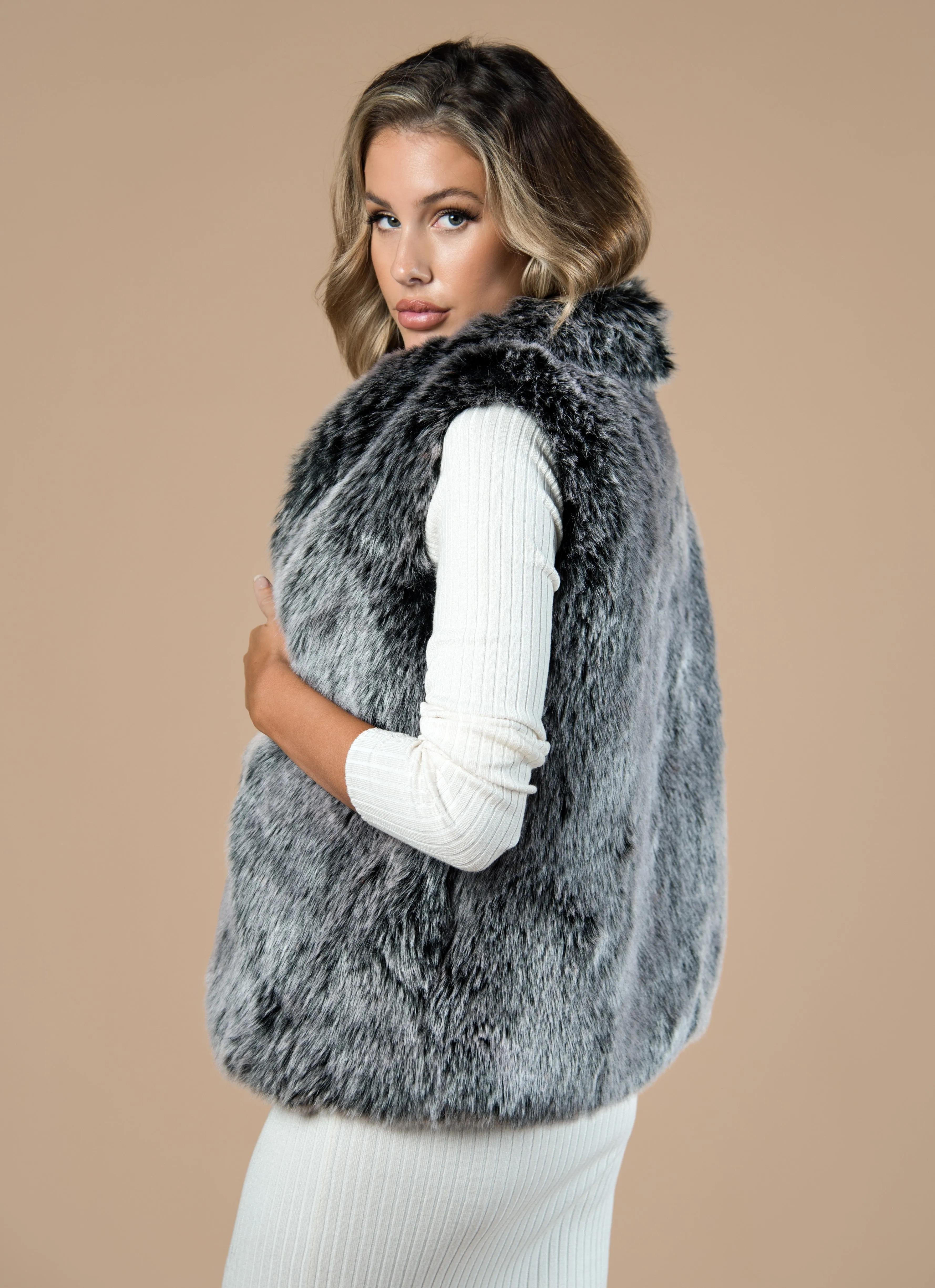 Lapel Faux Fur Gilet