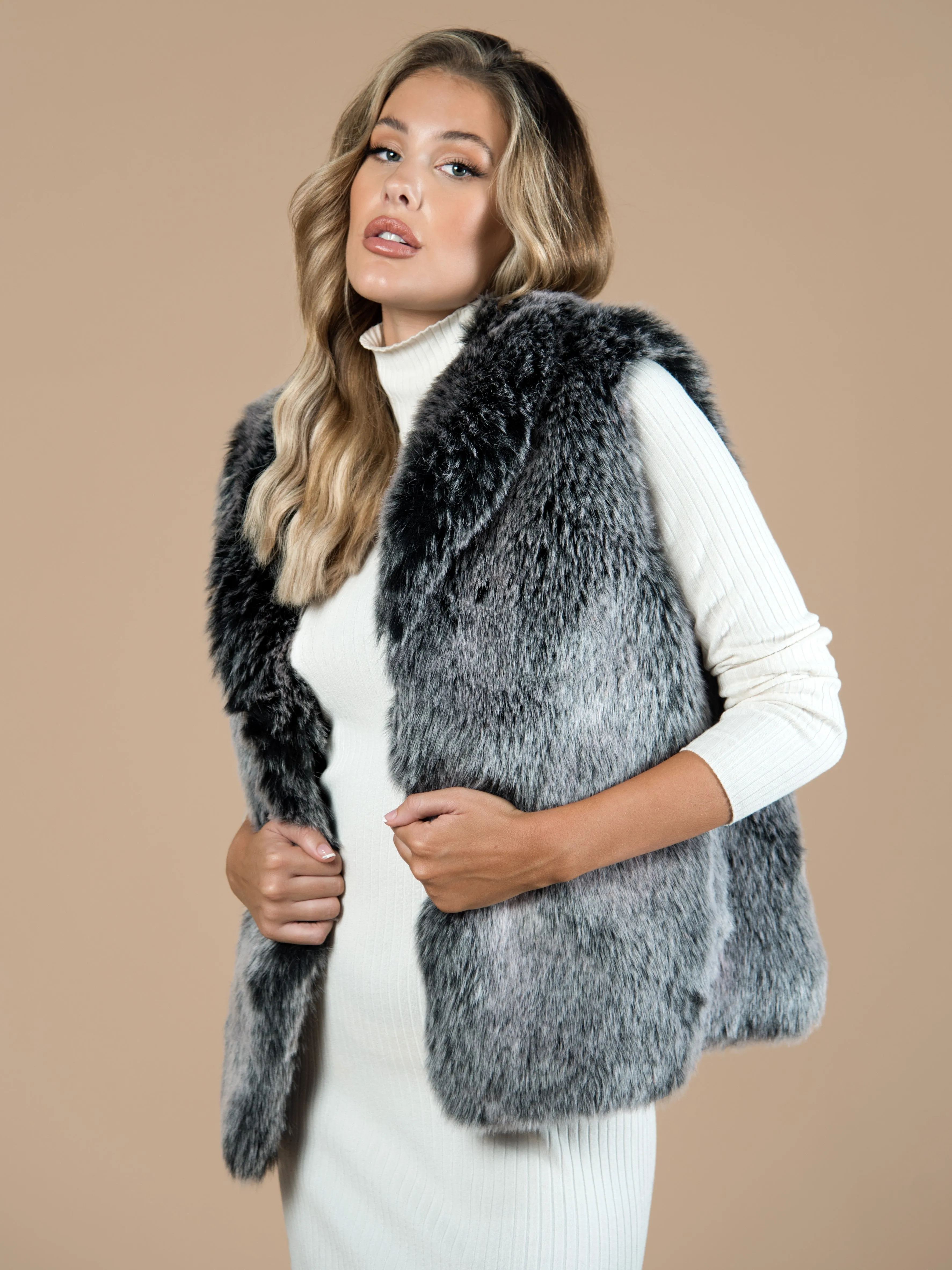 Lapel Faux Fur Gilet