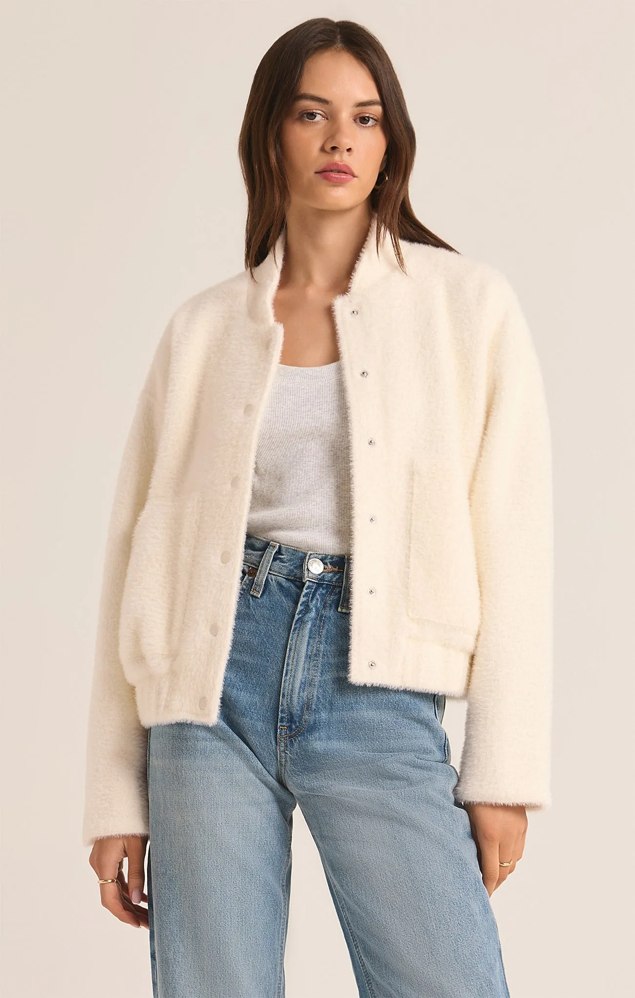 Lex Sweater Knit Bomber Jacket