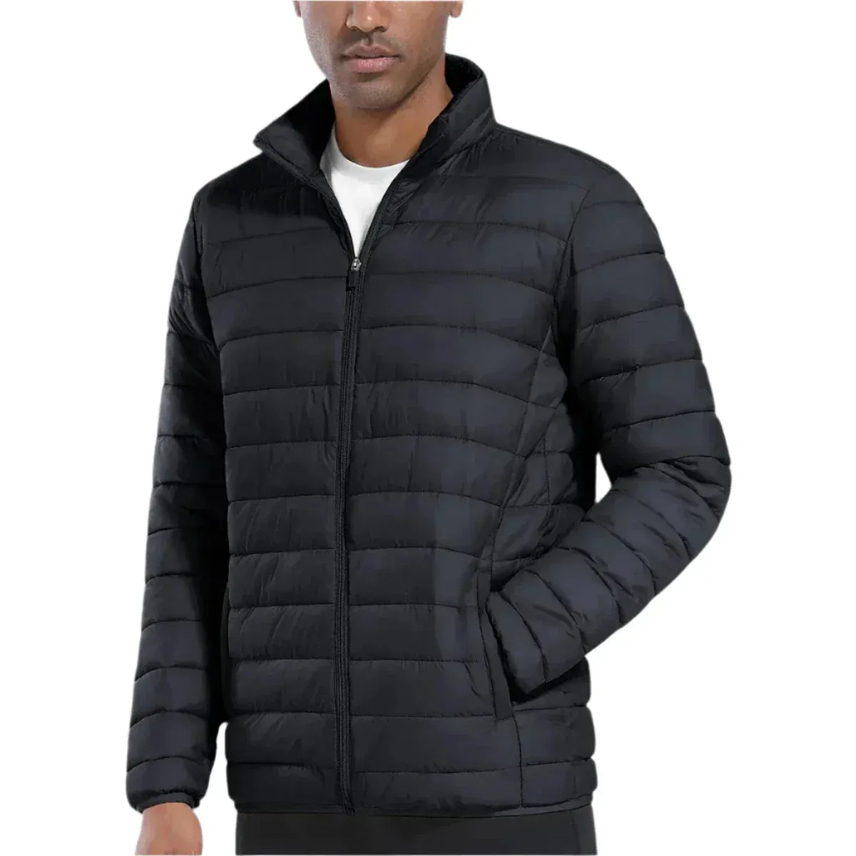 Lightweight Men's Puffer Jacket with Zipper Front