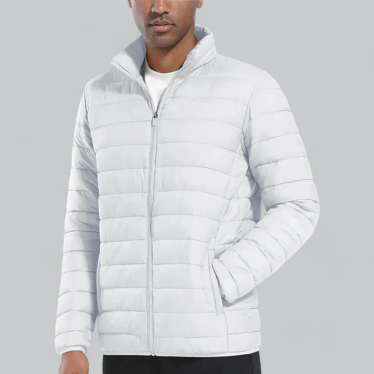 Lightweight Men's Puffer Jacket with Zipper Front