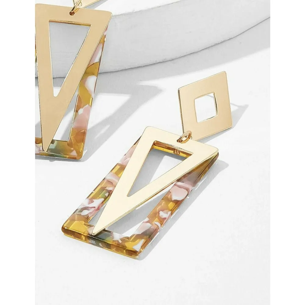 Loft Geometric Marble Drop Earrings