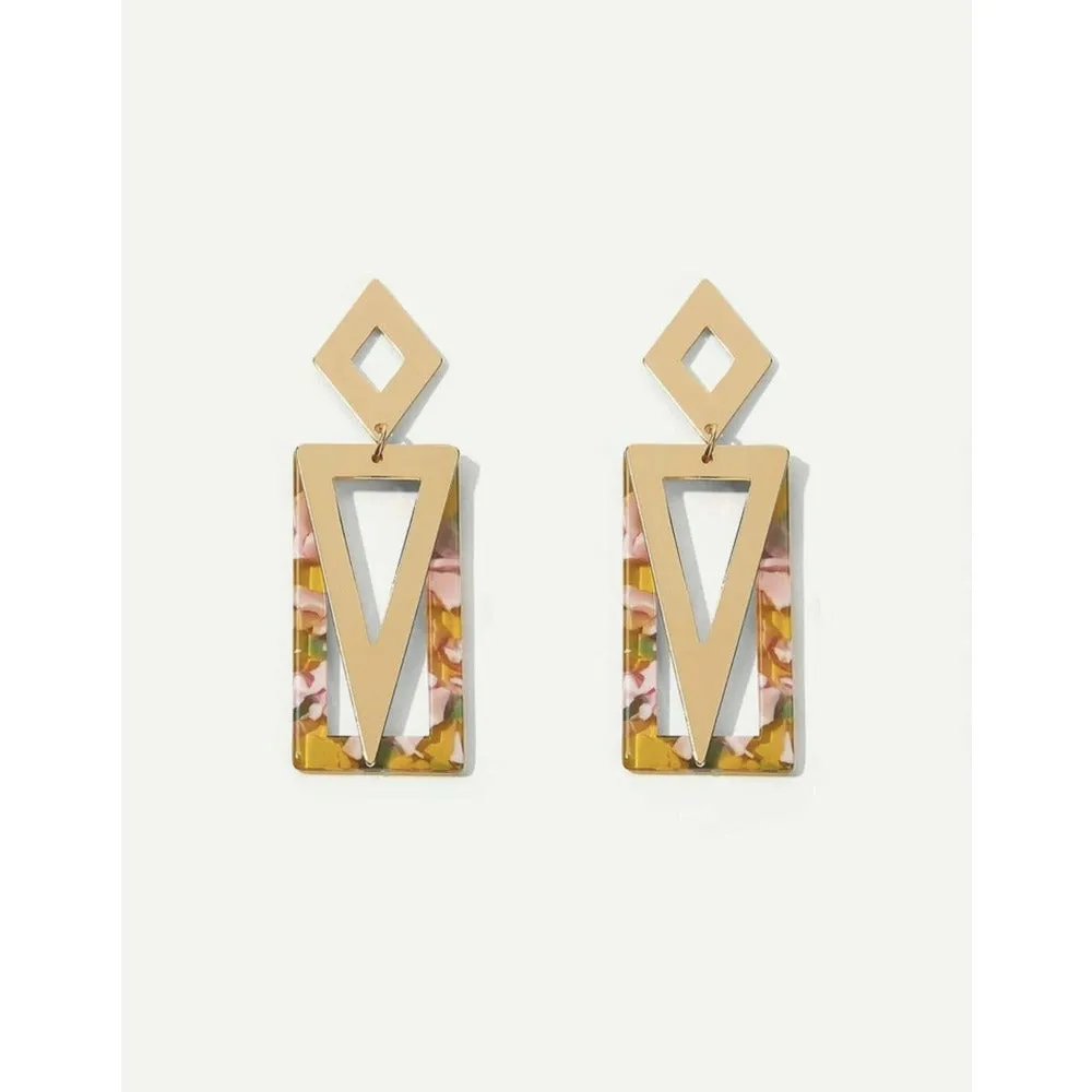 Loft Geometric Marble Drop Earrings