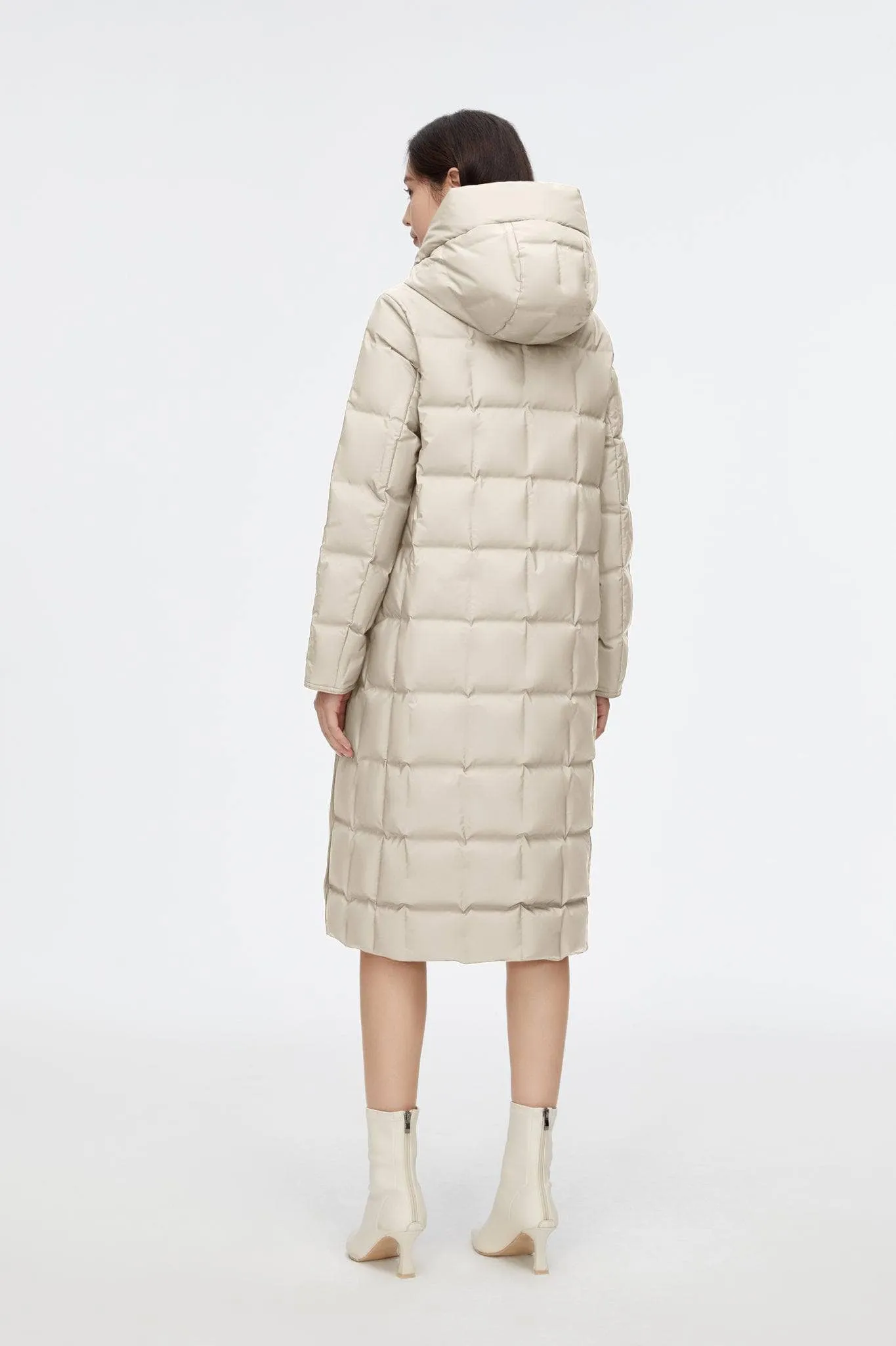 Long Wrap Goose Down Coat