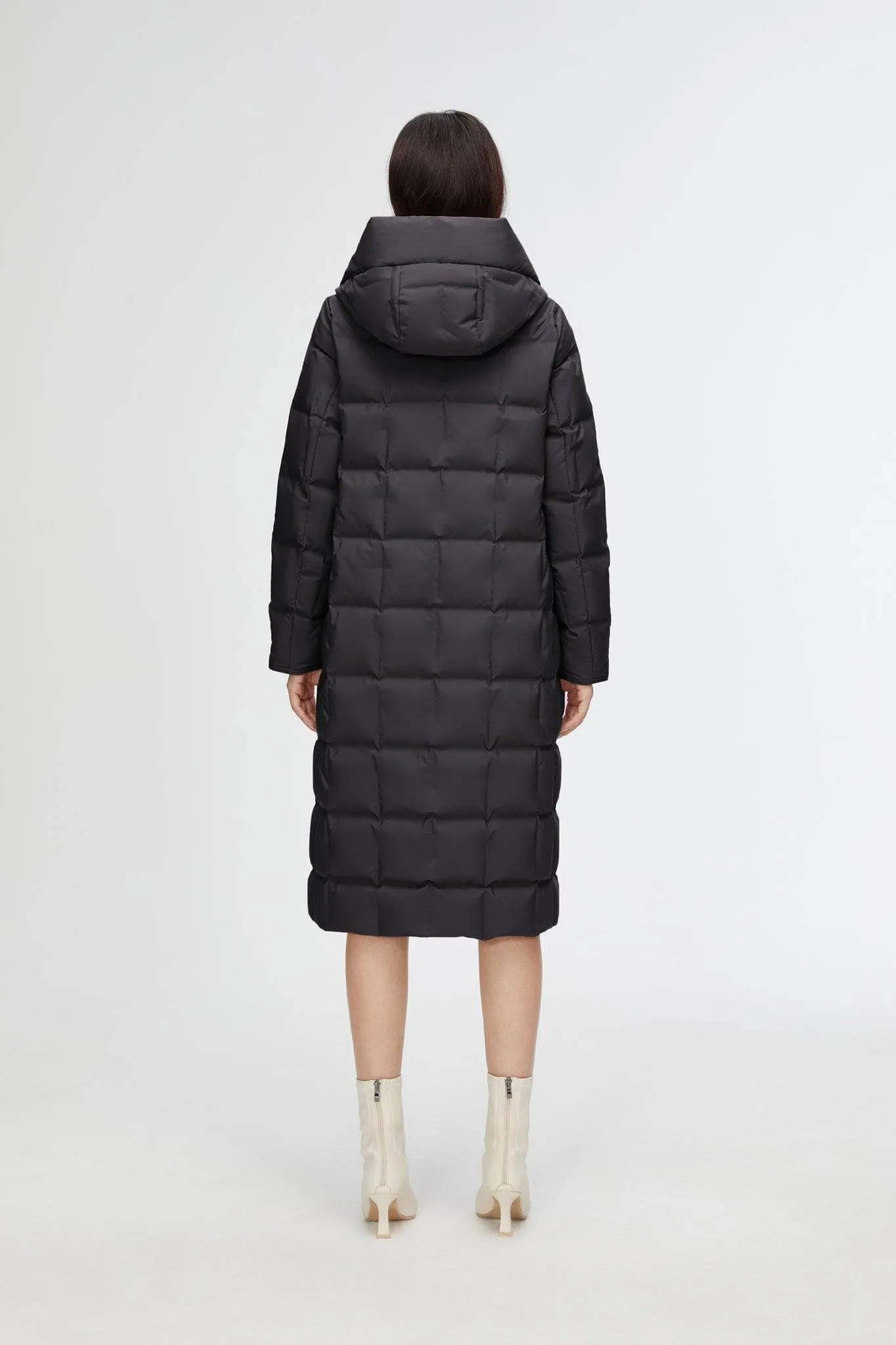 Long Wrap Goose Down Coat