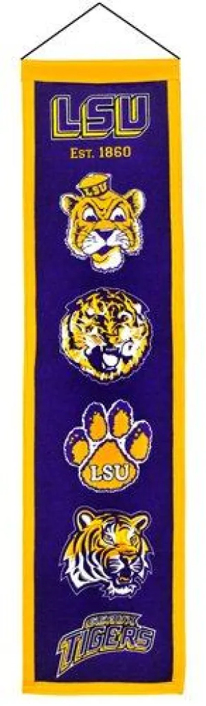 LSU Tigers Winning Streak Past Mascots Heritage Banner (8"x32")