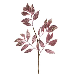 Magenta Glitter Leaf Stem