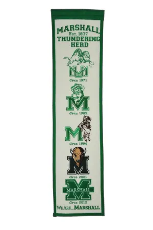 Marshall Thundering Herd Winning Streak Past Mascots Heritage Banner (8"x32")