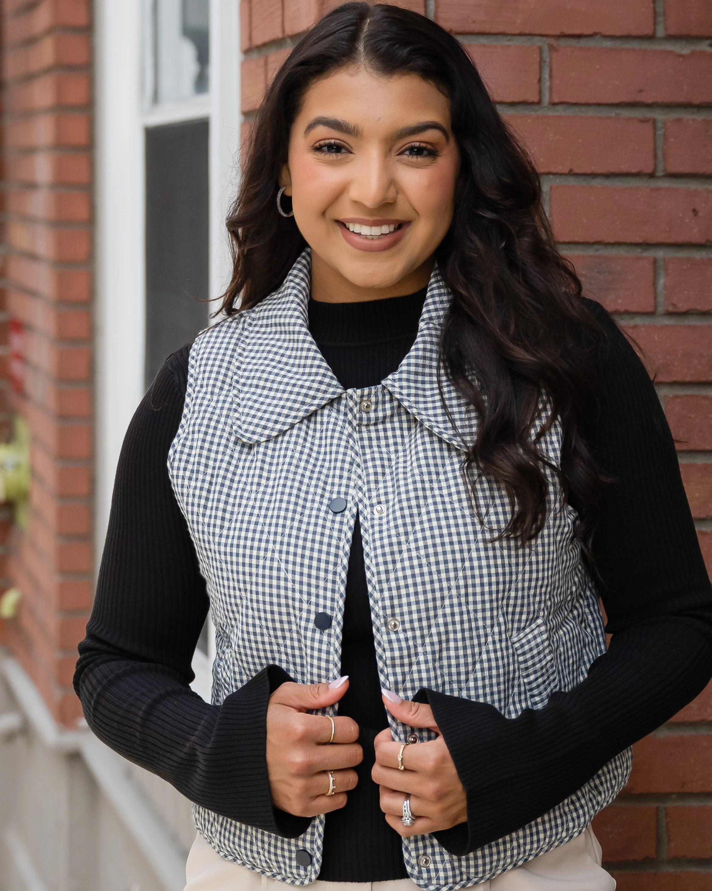 Mary Gingham Puffer Vest