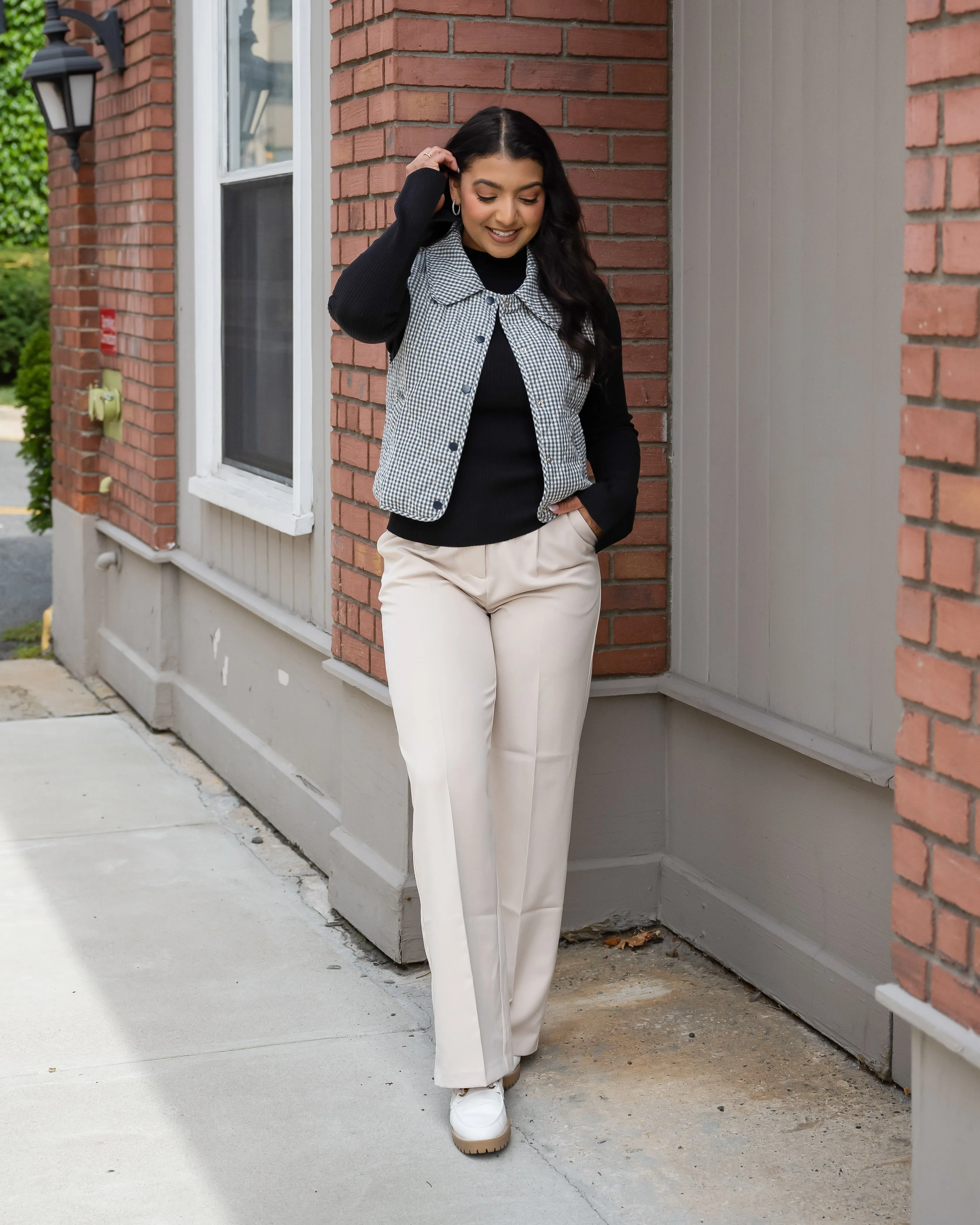 Mary Gingham Puffer Vest