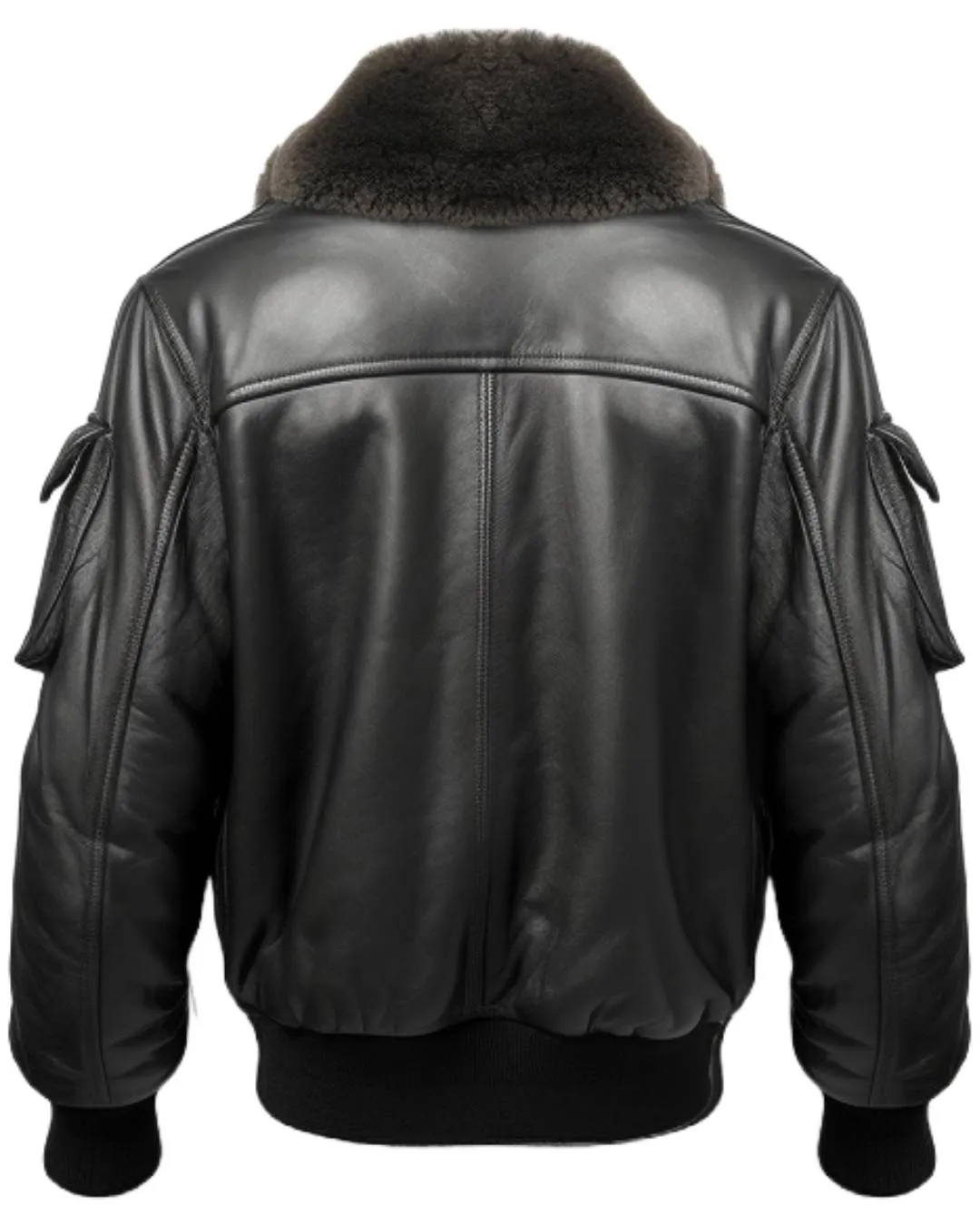 Men Black Leather Bomber Jacket - G1 Bomber Leather Jacket