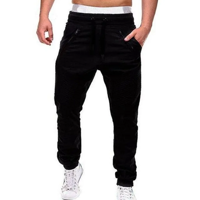 Men Casual Joggers Pants - Solid Thin  Sweatpants - New Men's Sportswear Hip Hop Pants (D9)(TG4)(CC2)