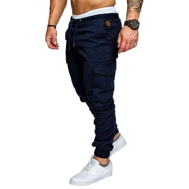 Men Casual Joggers Pants - Solid Thin  Sweatpants - New Men's Sportswear Hip Hop Pants (D9)(TG4)(CC2)