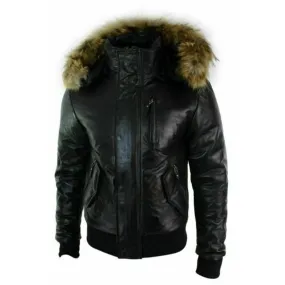 Men’s Black Puffer Hooded Jacket