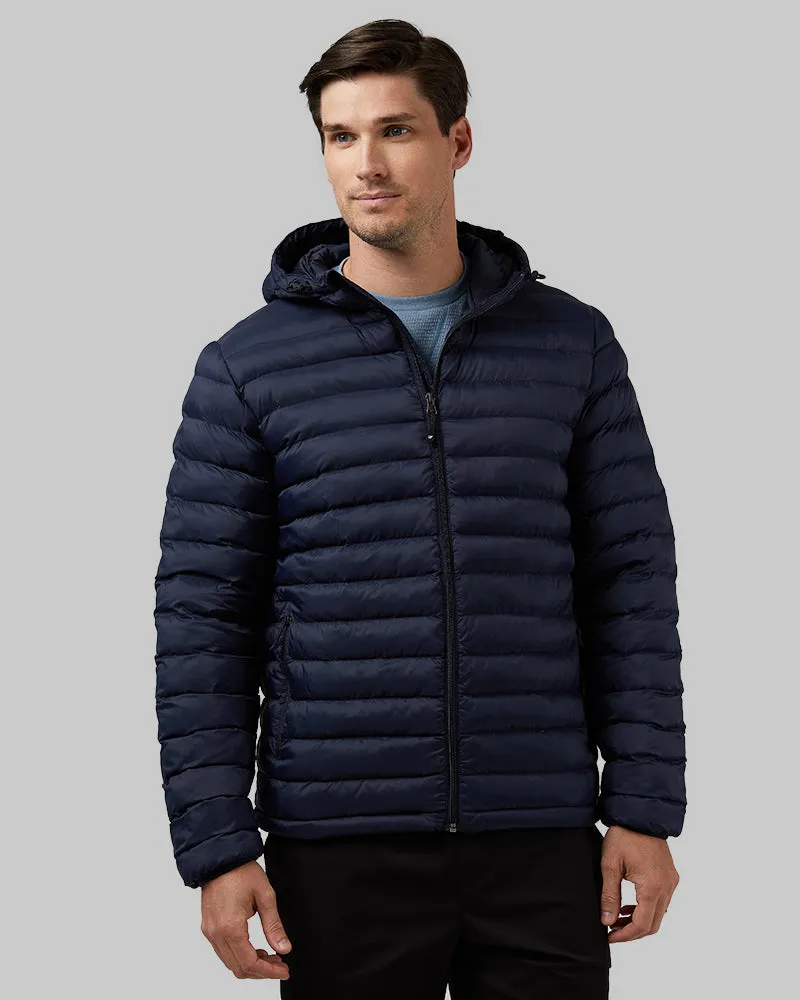 MEN'S LIGHTWEIGHT POLY-FILL PACKABLE HOODED JACKET