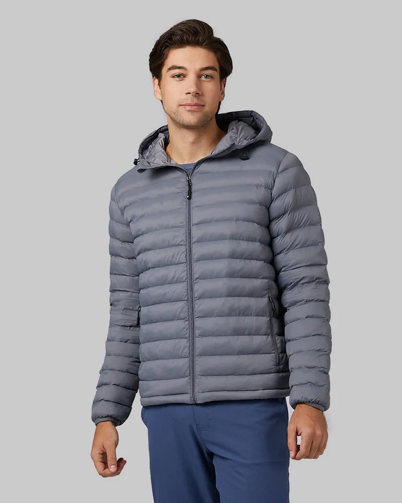 MEN'S LIGHTWEIGHT POLY-FILL PACKABLE HOODED JACKET