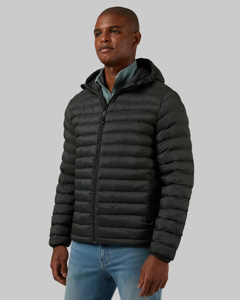 MEN'S LIGHTWEIGHT POLY-FILL PACKABLE HOODED JACKET