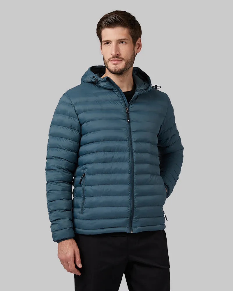 MEN'S LIGHTWEIGHT POLY-FILL PACKABLE HOODED JACKET